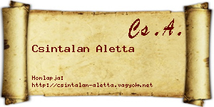 Csintalan Aletta névjegykártya